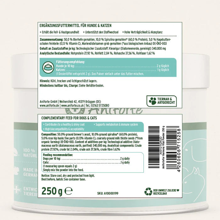 Aniforte | Fur Harmony Vital Powder - Natural Skin & Coat 250g