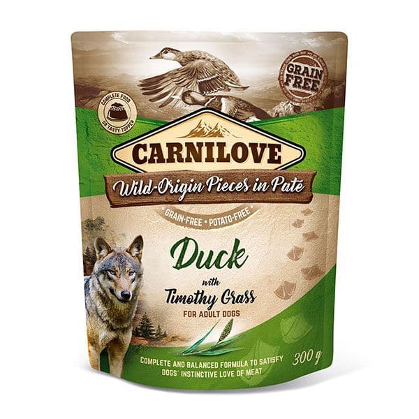 Carnilove Dog | Wet Food Pouch Duck With Timothy Grass 300g