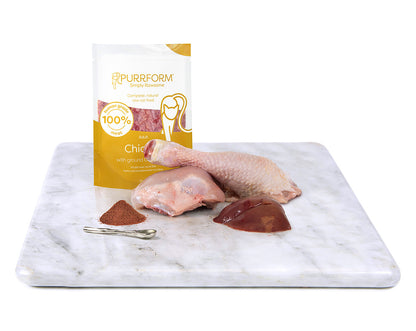 Purrform Raw Adult Cat Food Pouches | Chicken & Ground Bone with Liver