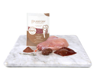 Purrform Raw Adult Cat Food Pouches | Farmed Rabbit with Ground Bone