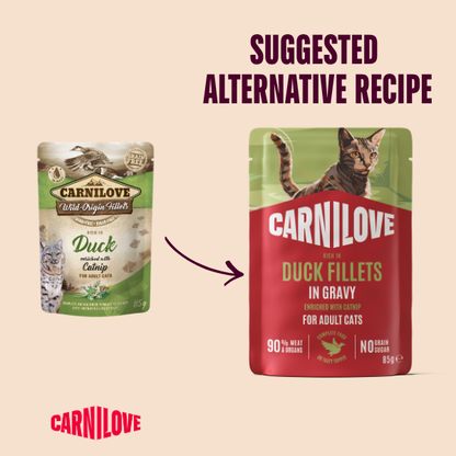 Carnilove | NEW Gravy Pouch Rich in Duck with Catnip for Cats 85g