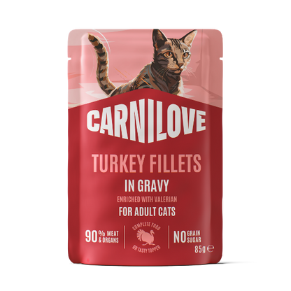 Carnilove | NEW Gravy Pouch Rich in Turkey with Valerian for Cats 85g