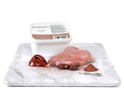 Purrform Raw Cat Food Tub | Farmed Rabbit with Ground Bone 450g