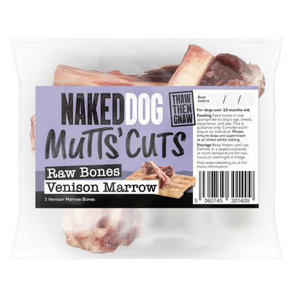 Naked Dog | Mutts' Cuts Raw Bones Venison Marrow 3pk