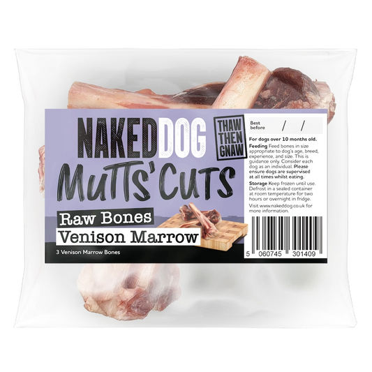 Naked Dog | Mutts' Cuts Raw Bones Venison Marrow 3pk